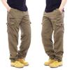 2025 Cargo Pants Men 100% Cotton Multiple Pockets Elastic Waist Casual Trousers Outdoor Hiking Climbing Mountains Men's Pants