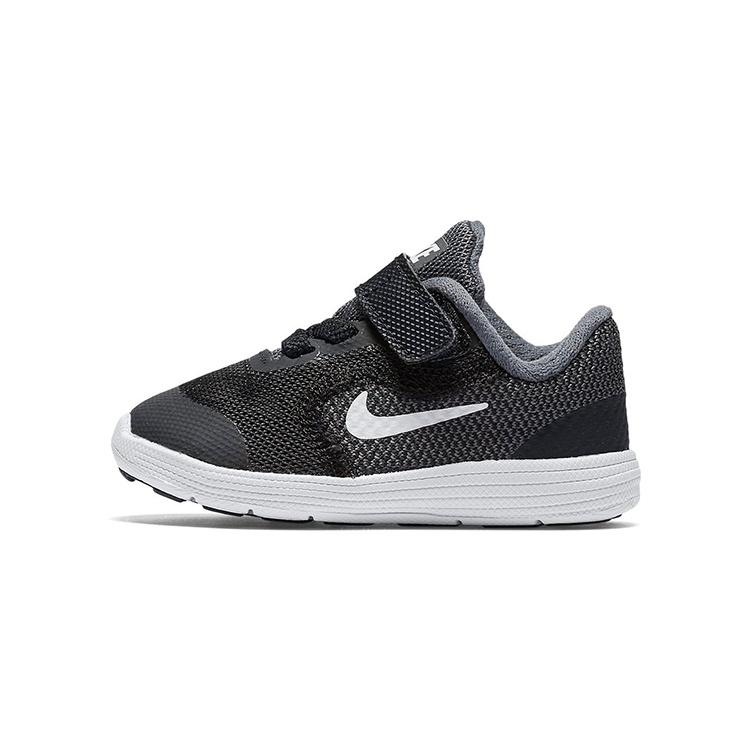 (TD) Nike Revolution 3 Low-Top Running Shoes Black/Grey Baby 819415-001 EU 21