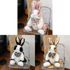 Cute Bowknot Plush Rabbit Backpack Realistic Long Fur Bunny Doll Cartoon Stuffed Animal Bag