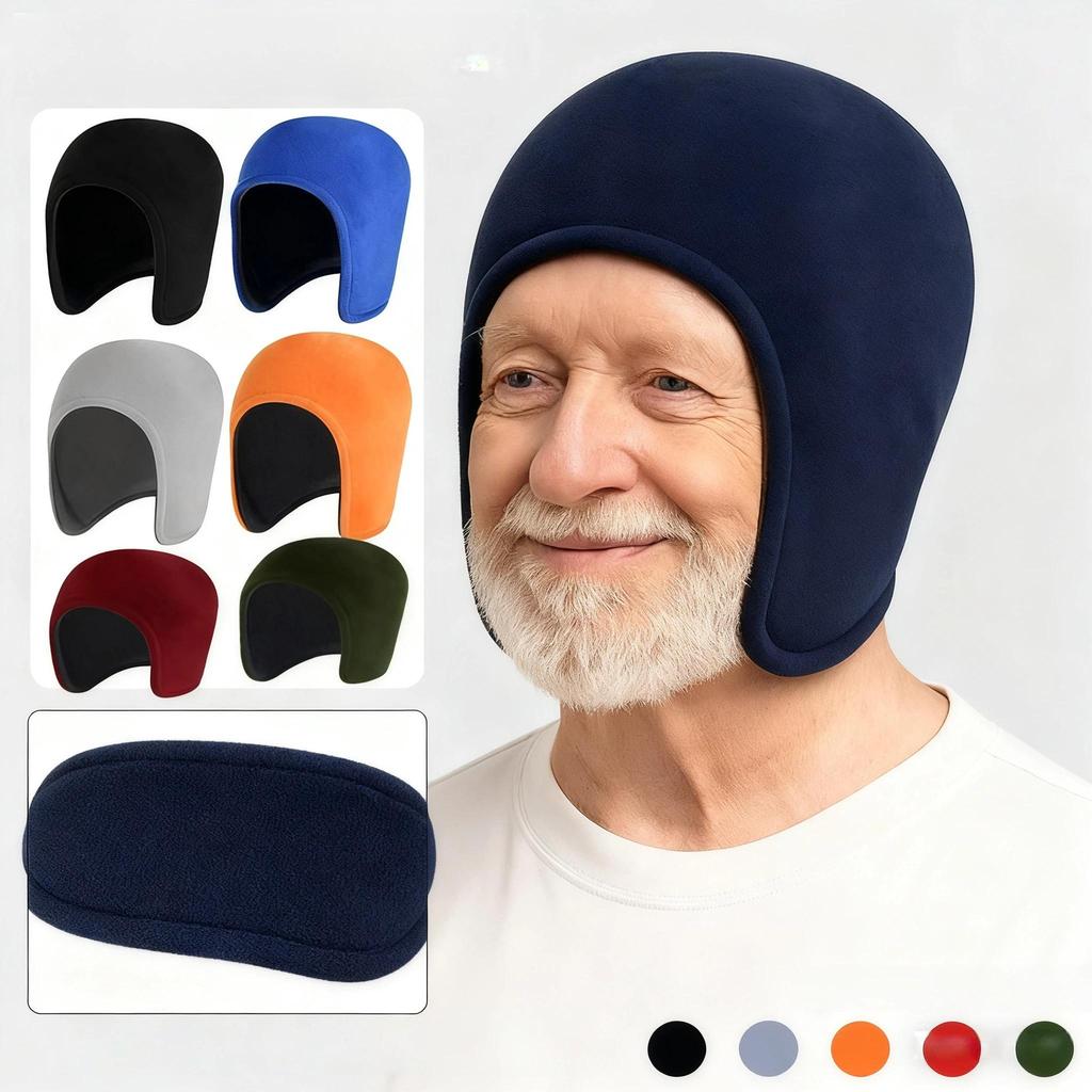 Winter Outdoor Windproof Ear-Protective Cycling Thermal Hat, Double-Layer Thickened Winter Hat for Elderly Sleep