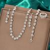 Bridal Set Five-piece Necklace Earrings Bracelet Ring Grab Chain Rhinestone Jewelry Banquet Jewelry