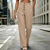 Women's Casual Wide Leg Pants - Color Mid- Loose Fit Trousers for Daily Wear
