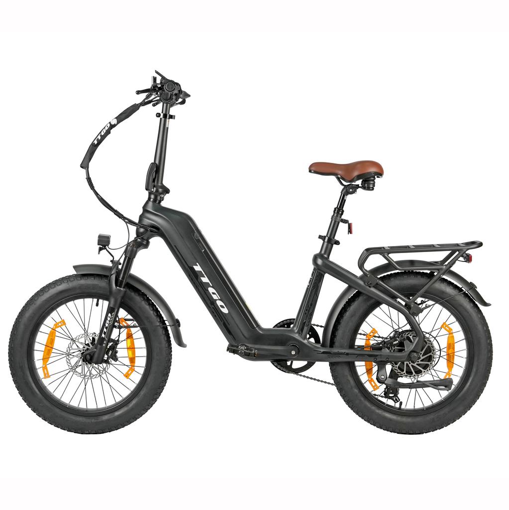 TTGO F8 City Hight-End Electric Bicycle 48V18Ah Battery 20 Inch Fat Tires 250W Motor 25 km/h Speed 150KG Load Outdoor Riding E-Bike