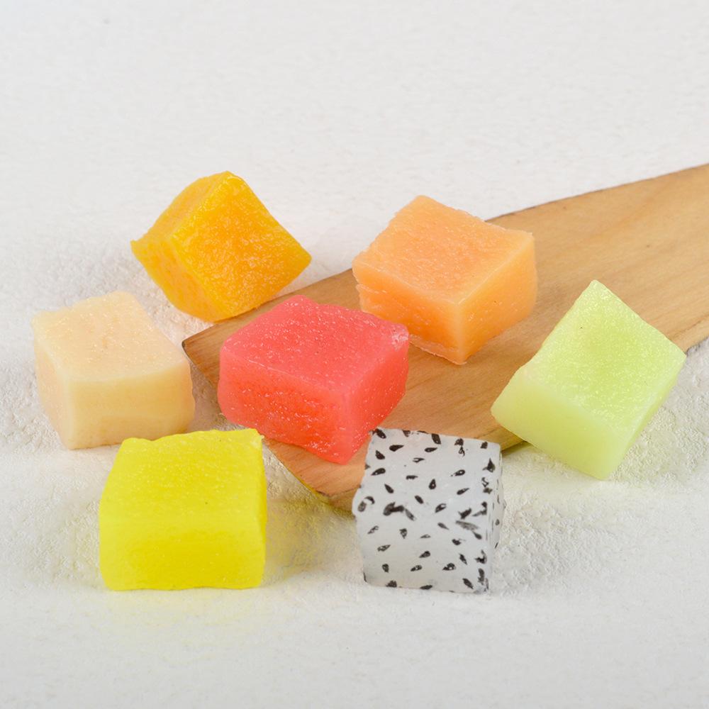 Dragon Fruit, Watermelon & Mango Cubes Model - Cake Decoration & DIY Fruit Salad Toy Accessories.