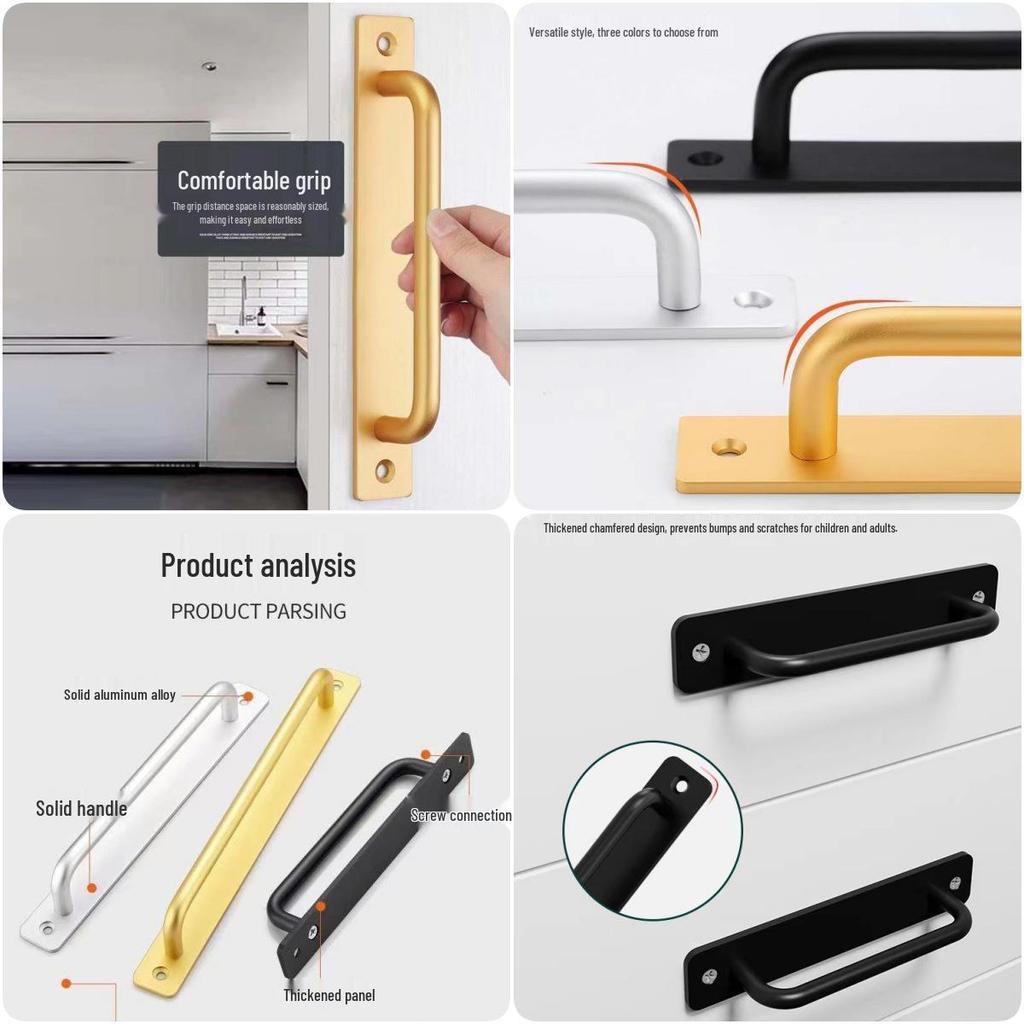 Aluminum Alloy No-Drill Handle for Wooden and Sliding Doors and Windows