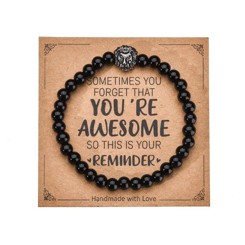 

Ручний ланцюжок серії імітацій перлів любові 8 мм Шоушанський камінь вулканічний камінь матове кам яне плетіння регульований браслет прикраси подарунок With card