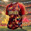 Men's Soccer Fan Graphic Print Short Sleeve T-Shirt, Comfortable Round Neck Tee for Day Celebrations