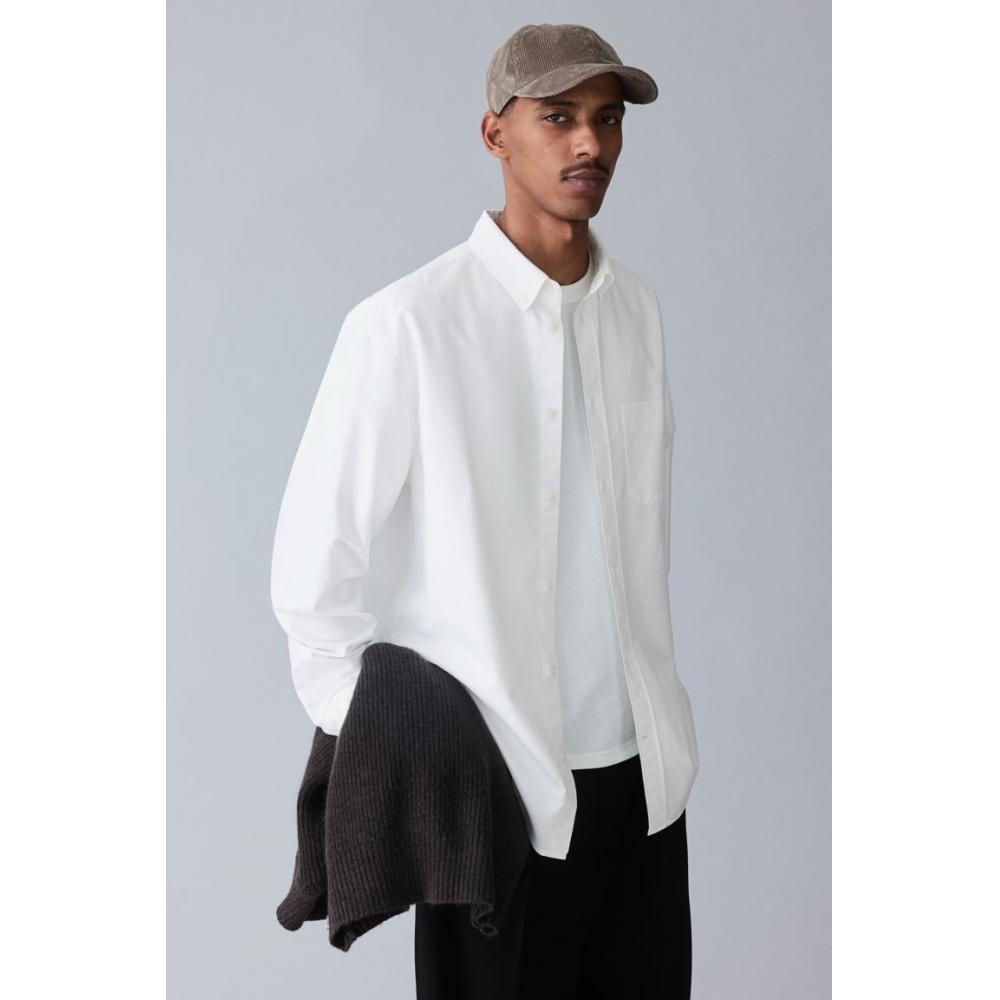 H M Regular Fit Oxford sHirt wHite