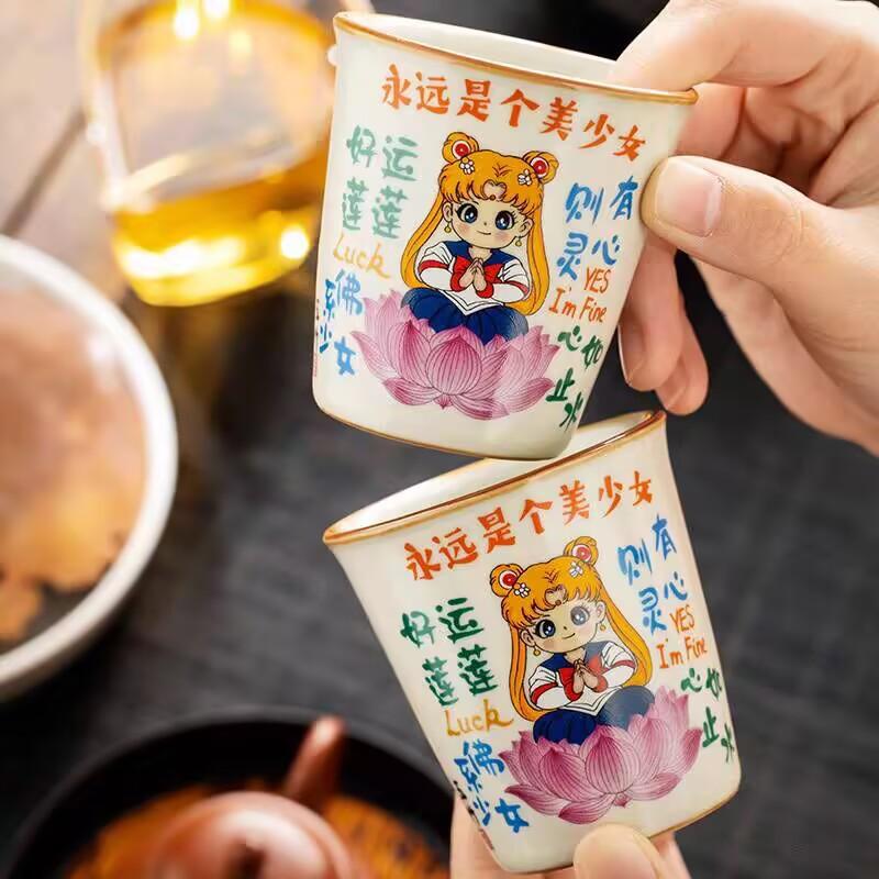Ru Kiln Beautiful Girl Teacup Master Cup Personal Single Cup Open Film Raising Ceramic Large Capacity Coke Cup Tea Bowl