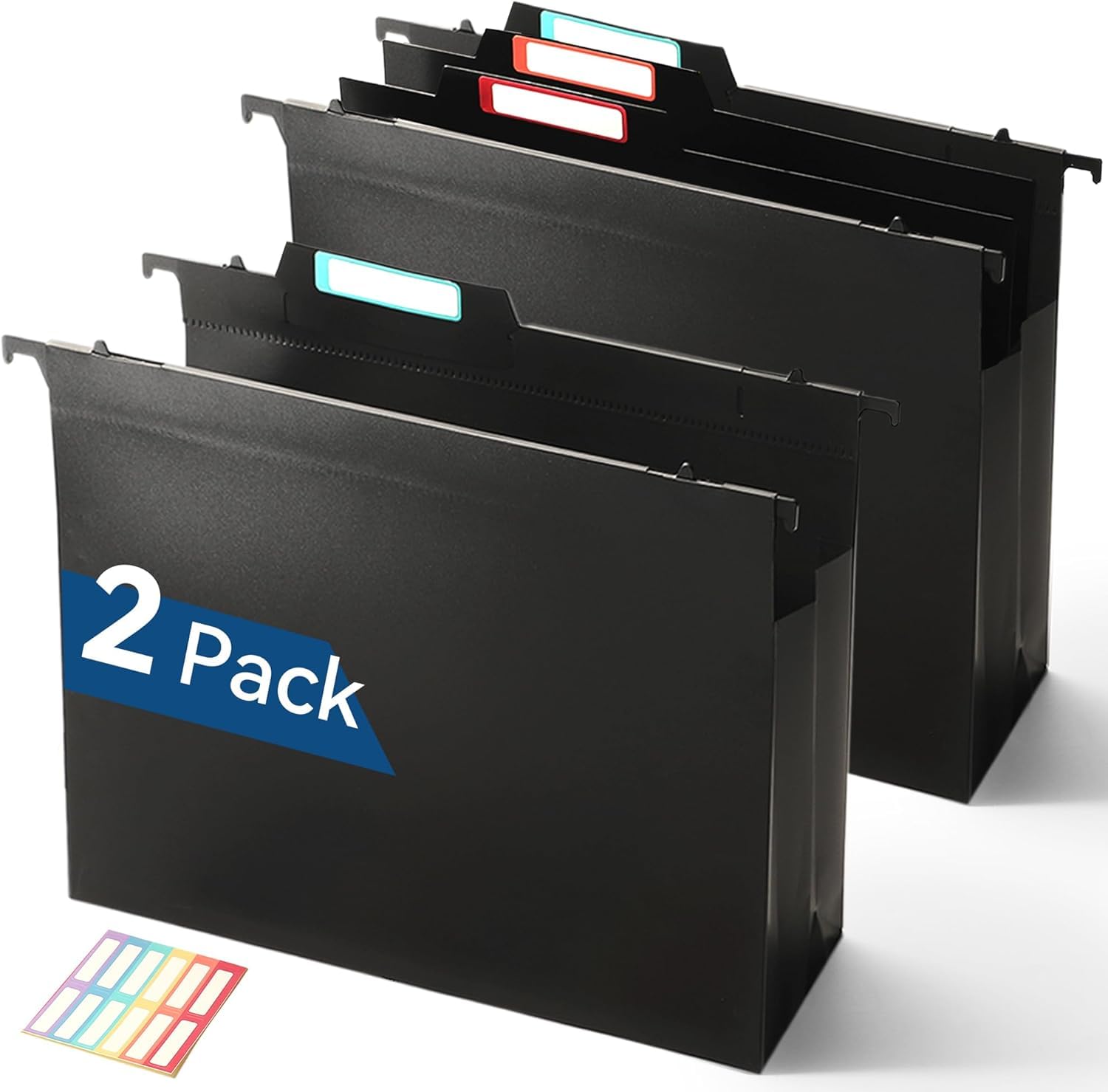 Lot de 2 classeurs suspendus en plastique grande capacité extensibles format lettre poche accordéon renforcée organisateur de fichiers mural pour bureau maison Docu