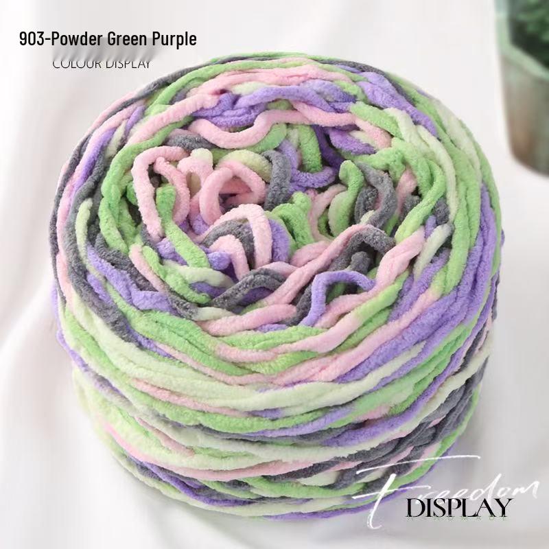 New 3.8 Liang Colored Ice Yarn: Thick Single-Strand for Crochet - Ideal for Shoes, Slippers, Scarves, and Seat Cushions.