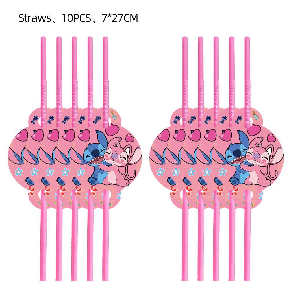 Lilo Pink Stitch Birthday Party Decorations Supplies Tableware Banner Balloon