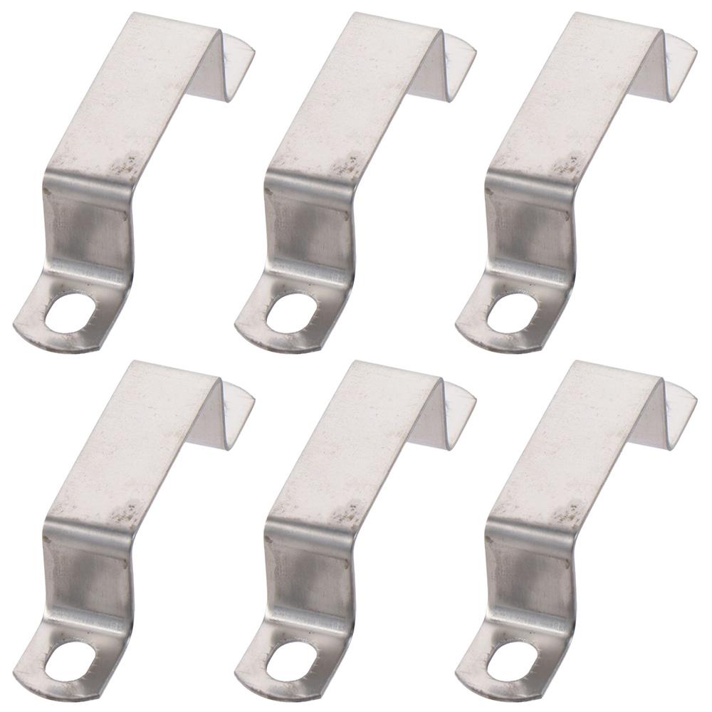 6 Pcs Durable U Shaped Connector Brackets 304 Stainless Steel 23 x 51.5mm U Bracket Silver Pipe Clamps Home Pipe Fixing