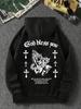 European and American Men's Gothic Cross Print Soft and Elastic Comfortable Hooded Sweatshirt Outdoor High Street Clothing