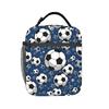 Soccer Ball Football Sports Pattern Thermal Insulated Lunch Bag for Office Food Container Bags Men Women Thermal Cooler Food Box