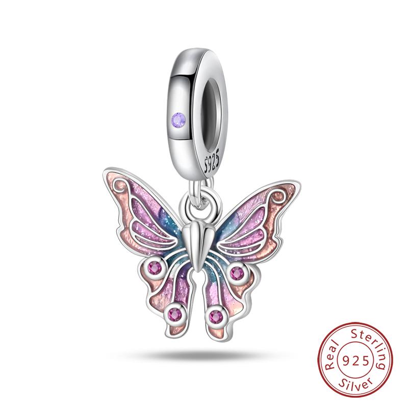 100% Copper Exquisite Cubic Zircon Butterfly Bee Ladybug Charms Bead Fit Qikaola Original Bracelet Fine Diy Jewelry