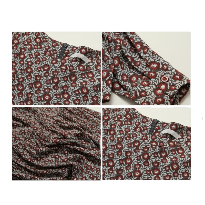 Tooxika Autumn New Women's Clothing Large Size Floral Dress Women's Long Sleeve Loose Bottoming Skirt