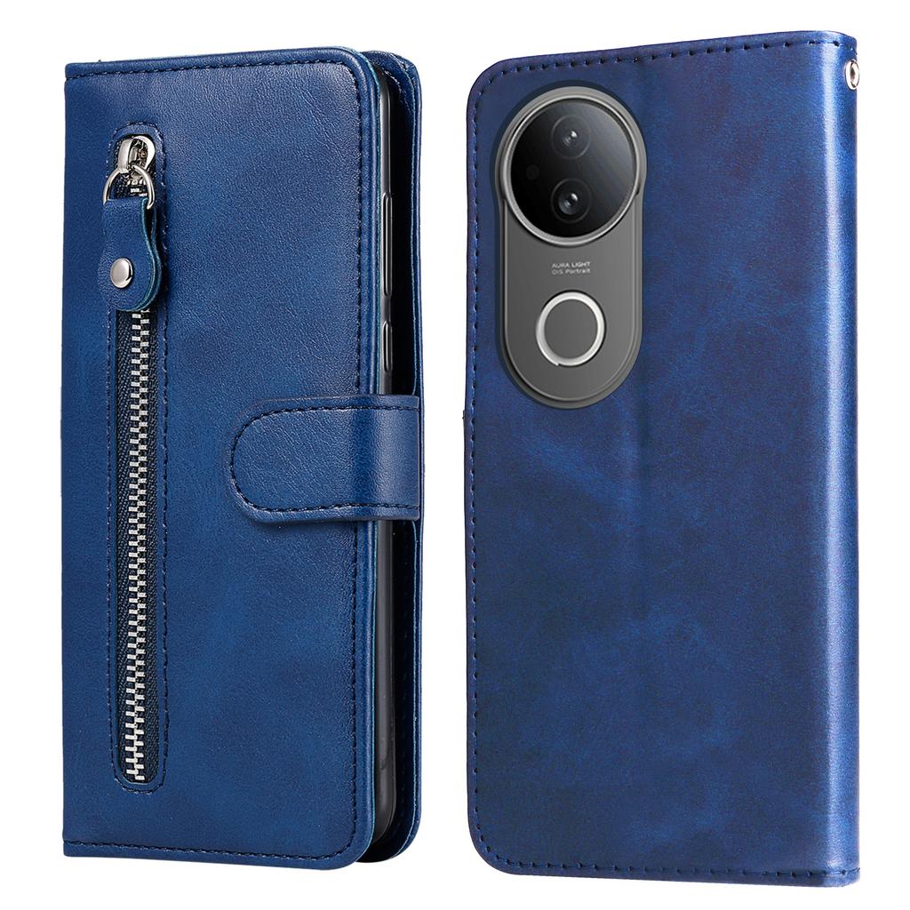 For Vivo S20 5G Case Zipper Wallet Calf Texture PU Leather Phone Cover
