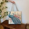 Vintage Embroidery Women's Bags Large Capacity Ethnic Style Commuter Shoulder Bag Ladies Cotton Linen Tote Shopping Bag