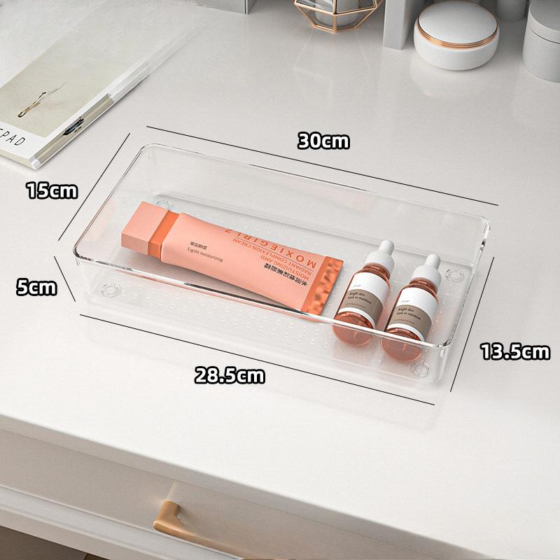 Transparent Combination Partition Storage Box Polka Dot Striped Box Drawer Organization and Dressing Table Set