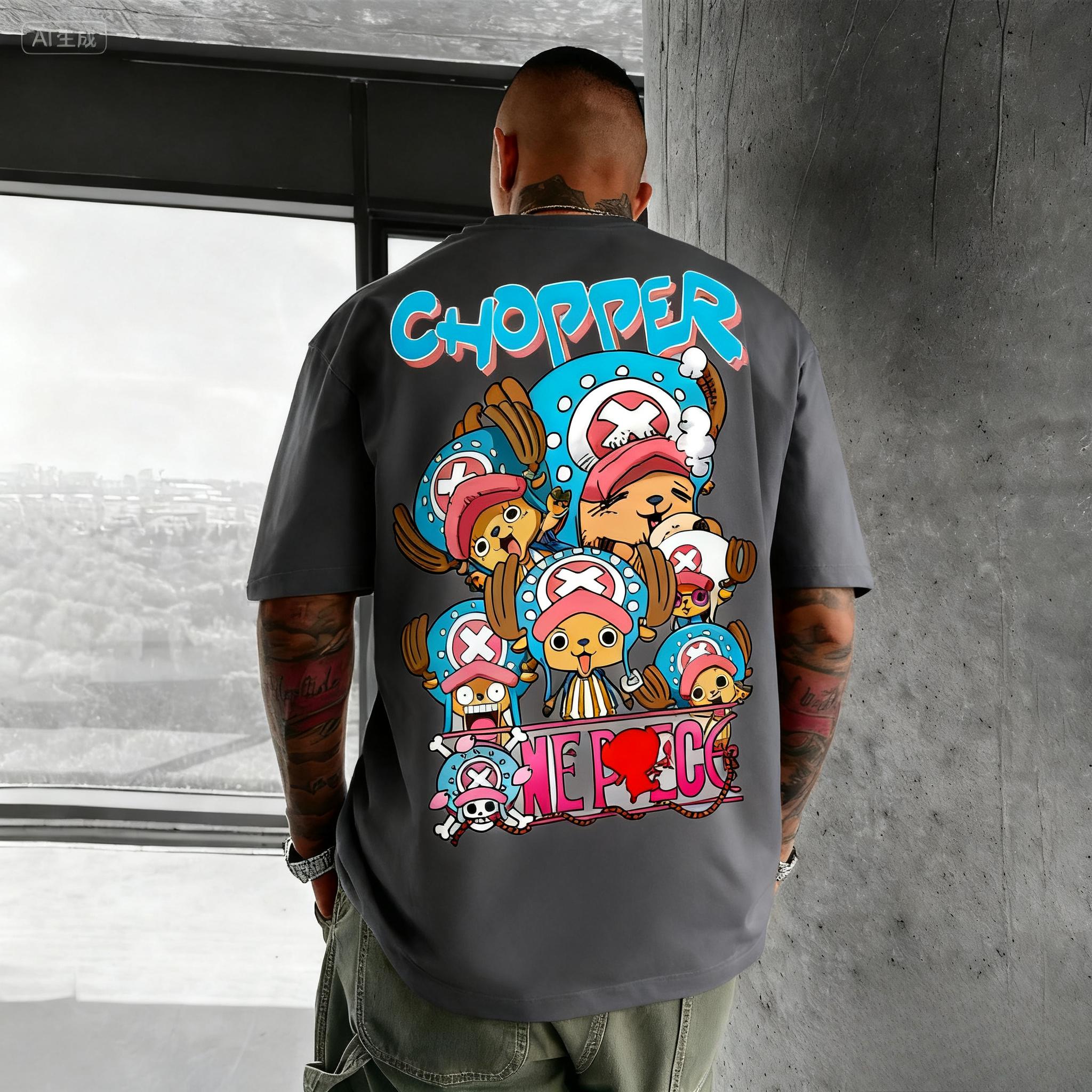 

One Piece Chopper Large Pattern T-shirt 2025 Summer Men s Women s Street Wear Casual Hip Hop Fashion Pure Cotton T-shirt 4XL