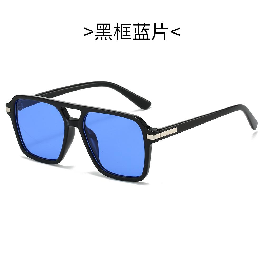 New Retro Pilot Sunglasses for Women Men Double Bridge Square Glasses Trendy Street Style Shades Fashion Sun Glasses