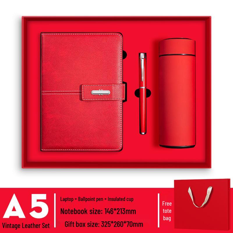 Set Regalo Blocco Note Business A5 Disponibile con Logo Personalizzato - Diario Ufficio di Alto Valore