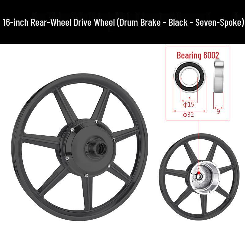 Electric Bicycle Wheel Hub Motor with 12/14/16-inch Aluminum Alloy Disc Brake, Folding Front and Rear Drive