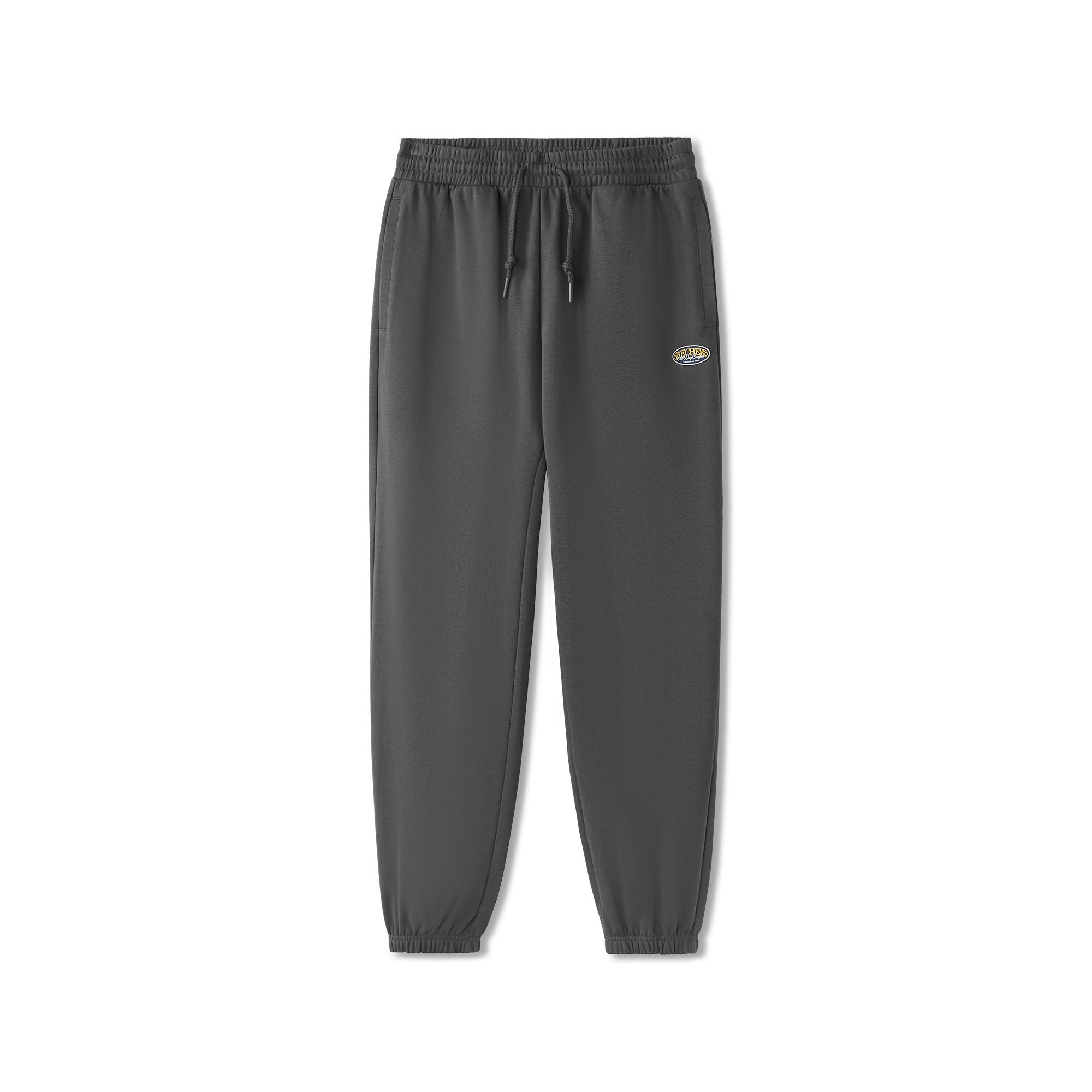 Skechers Soft And Comfortable Casual Versatile Knitted Sports Pants Men bottoms Oyster-Black L225M084-02KY XXL