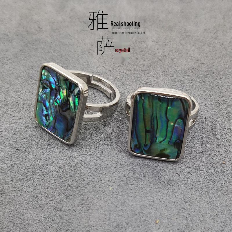 Teardrop Abalone Shell Turtle Ring – European & American Style Jewelry