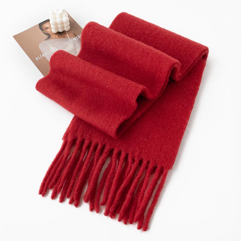 100% Wool Scarf: Autumn/Winter Korean Style, Warm & Versatile Women's Shawl