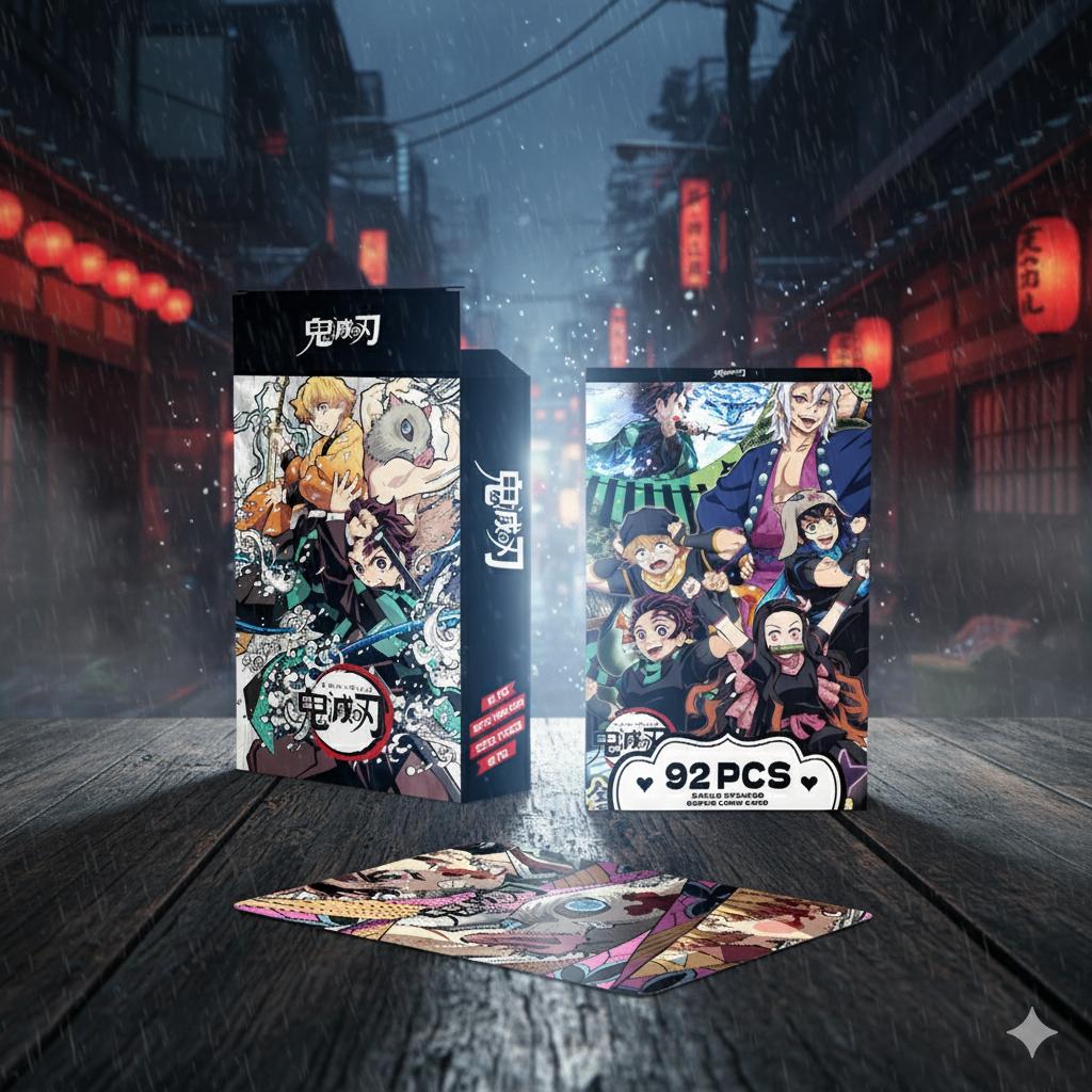 Demon Slayer Blade Photo Cards Stickers Cards Demon Slayer Kimetsu No Yaiba Set 92pcs