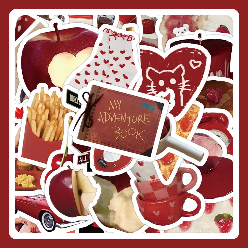 60 listů vícebarevných samolepek ve stylu INS: Realistické malé předměty v modré, růžové, fialové, žluté a zelené barvě