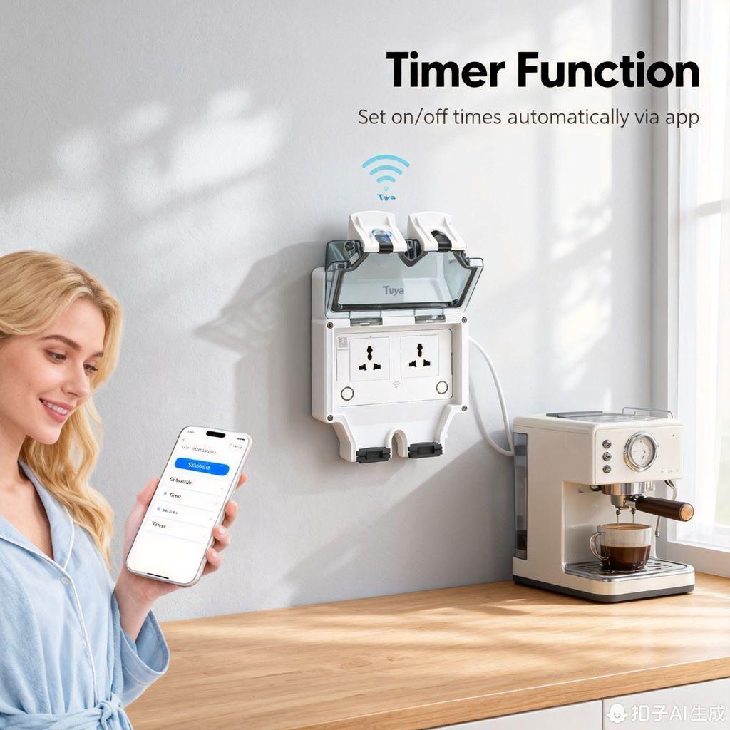 /2 Outlets AC250V 16A IP66 Waterproof Garden Garage 1Wall Plug Sockets WIFI Smart Outdoor Socket