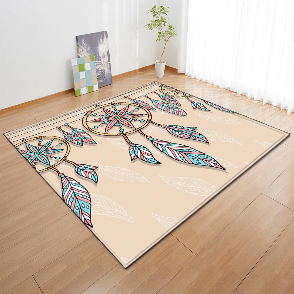 National Style Retro European Pattern Large Carpet Square Floor Mat Striped