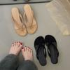 Small Slope Heel Flip-flop Shoes Women 2025 Summer Wear Increase Height and Thinness Beautiful Beach Cool Slippers Women