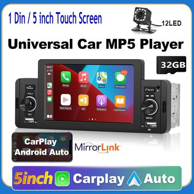 Car Radio 1 Din CarPlay Android Auto Multimedia Player Bluetooth MirrorLink FM Receiver For Volkswagen Nissan Toyota