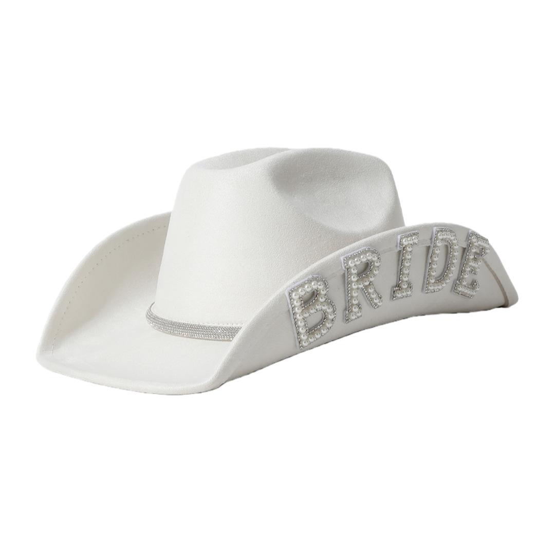 

Белая шерстяная ковбойская шляпа в западном стиле с жемчужными буквами Bride (Невеста). Декоративные осенние и зимние шляпы для женщин, свадебные шляпы для свадеб. M（56-58cm） белый