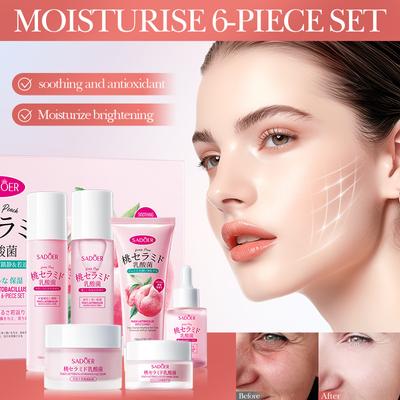 Peach Lactic Acid Bacteria Nourishing Moisturizing 6-piece Plant Essence Wrinkling Anti-aging Luxury Skin Care Set