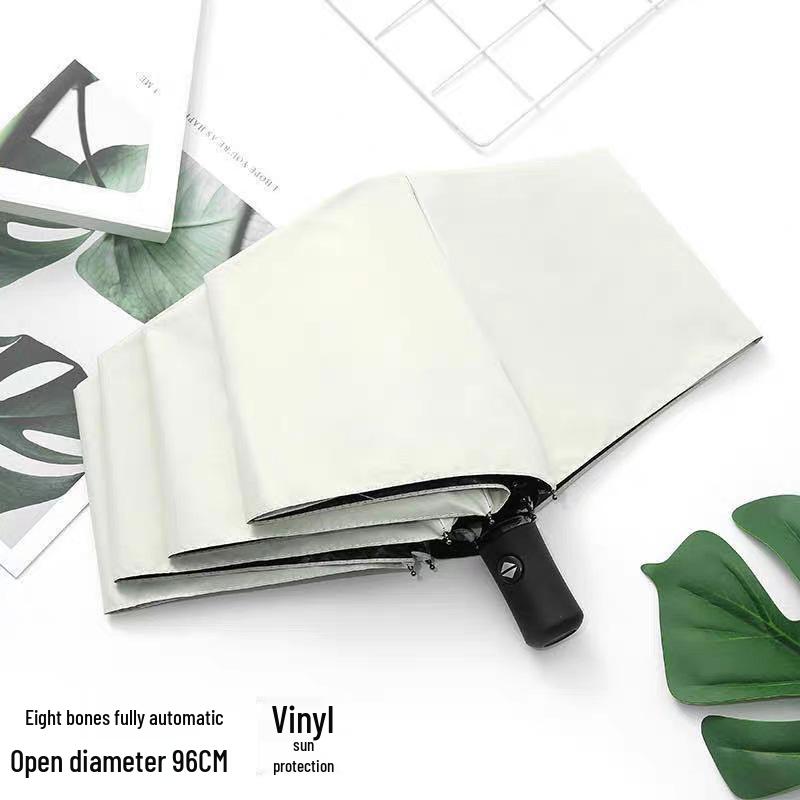 Large Size Automatic Folding Umbrella with Black Glue Sunshade for Sun and Rain