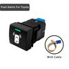 12V Green White LED Backlit Push Button Switch Power Horn Fixed Momentary Type For Toyota Prado 150 Series Corola Camry RAV4