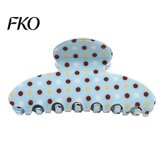 High Elastic Hair Claw Back Head Claw, Strong Bite Force Clip, Dot Print Grip Clip Large Anti-Slip Teeth Accessory for Daily