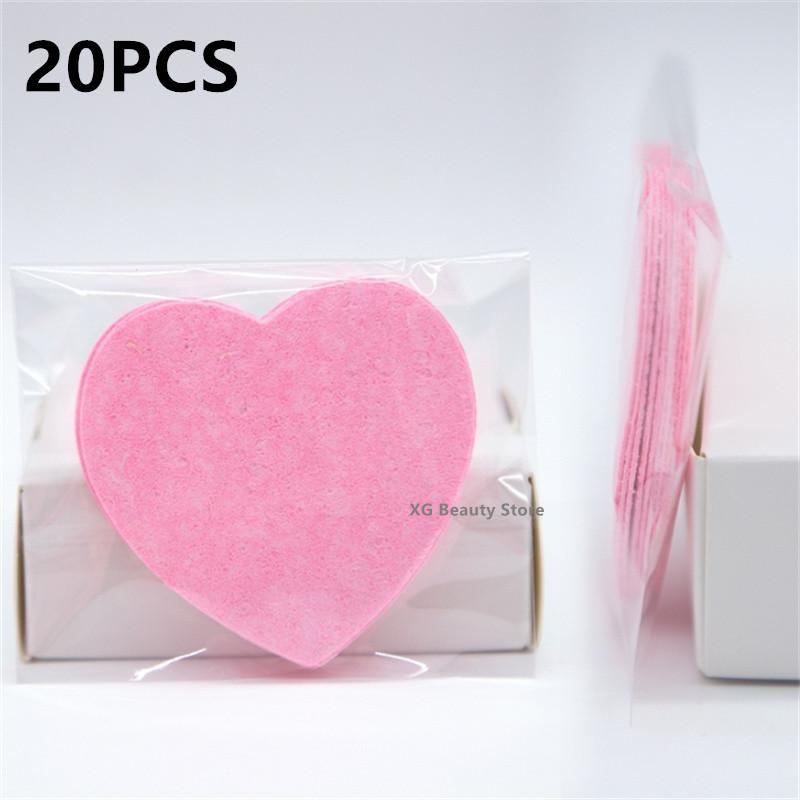 10/20/50/100PCS Heart Shape Natural Facial Cleansing Pads Reusable Facial Sponges Pad Compressed Exfoliating For Cleansing