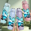 1PC Blue Excavator Construction 750ml Color Plastic Sports Water Bottle Leakproof Flip Straw Lid Suitable for Sports Office Home Use