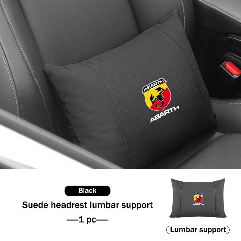Car Suede Seat Headrest Neck Pillow Soft Cushion Lumbar Support For Abarth Freemont Strada 500x Grande Punto Ducato Stilo Palio