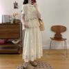 French Bohemian Crochet Vest, T-Shirt & Skirt Set