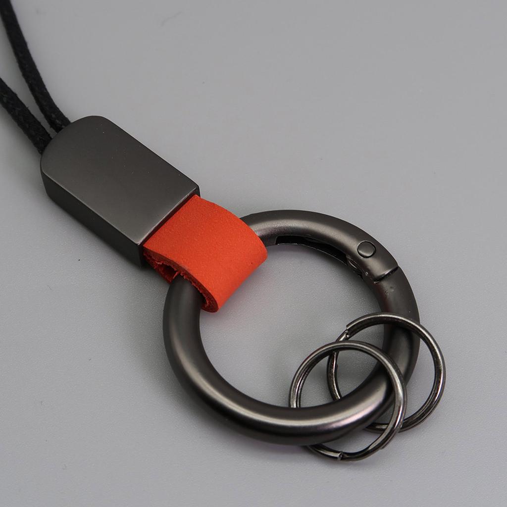 Simulated Leather Keychain With Finger Ring And Adjustable Wrist Strap Trendy Key Holder For Car Keys Organization