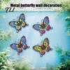 Colorful Iron Wall Sculptures Metal Butterfly Decorations, Art Sculpture Hanging Decor, Outdoor Indoor Decor for Living Room Bedroom Garden