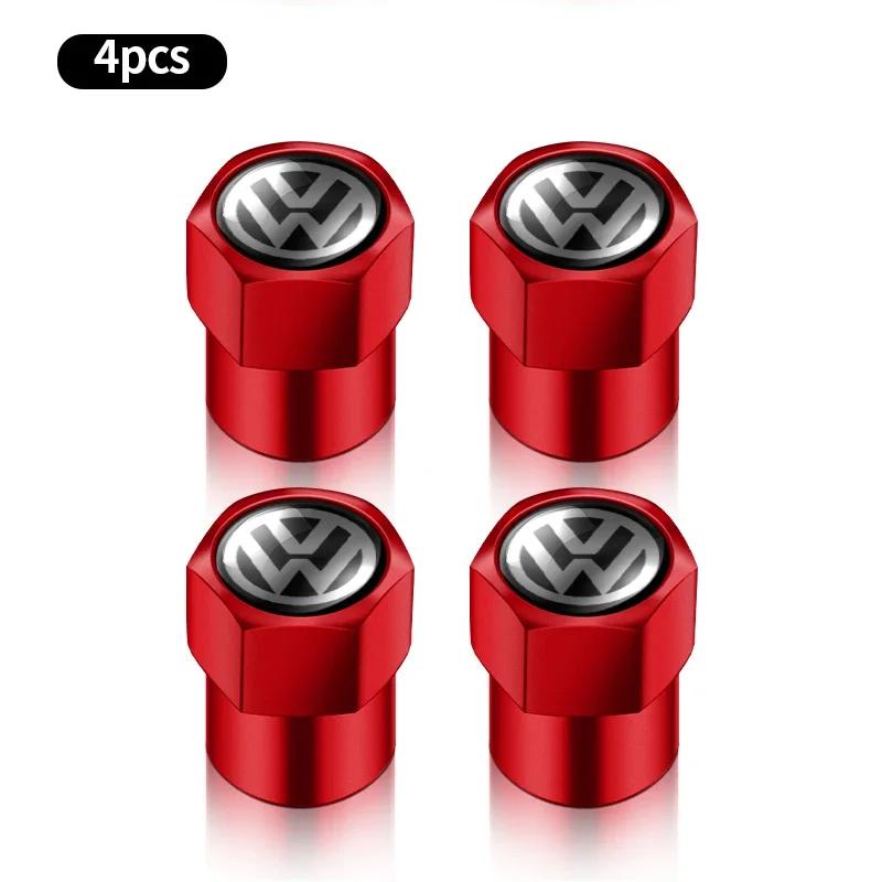 

2026 Hot For Volkswagen VW 4Pcs Car Tire Valve Caps Metal Styling Tyre Air Stems Cover For Volkswagen CC Golf 4 6 7 GTI Tiguan P