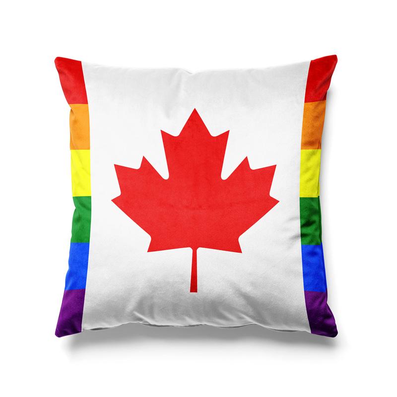 Aertemisi 18'' x 18'' Canada LGBT Rainbow Pride Square Throw Pillow Cushion Covers Cases Pillowcases for Sofa 45cm x 45cm